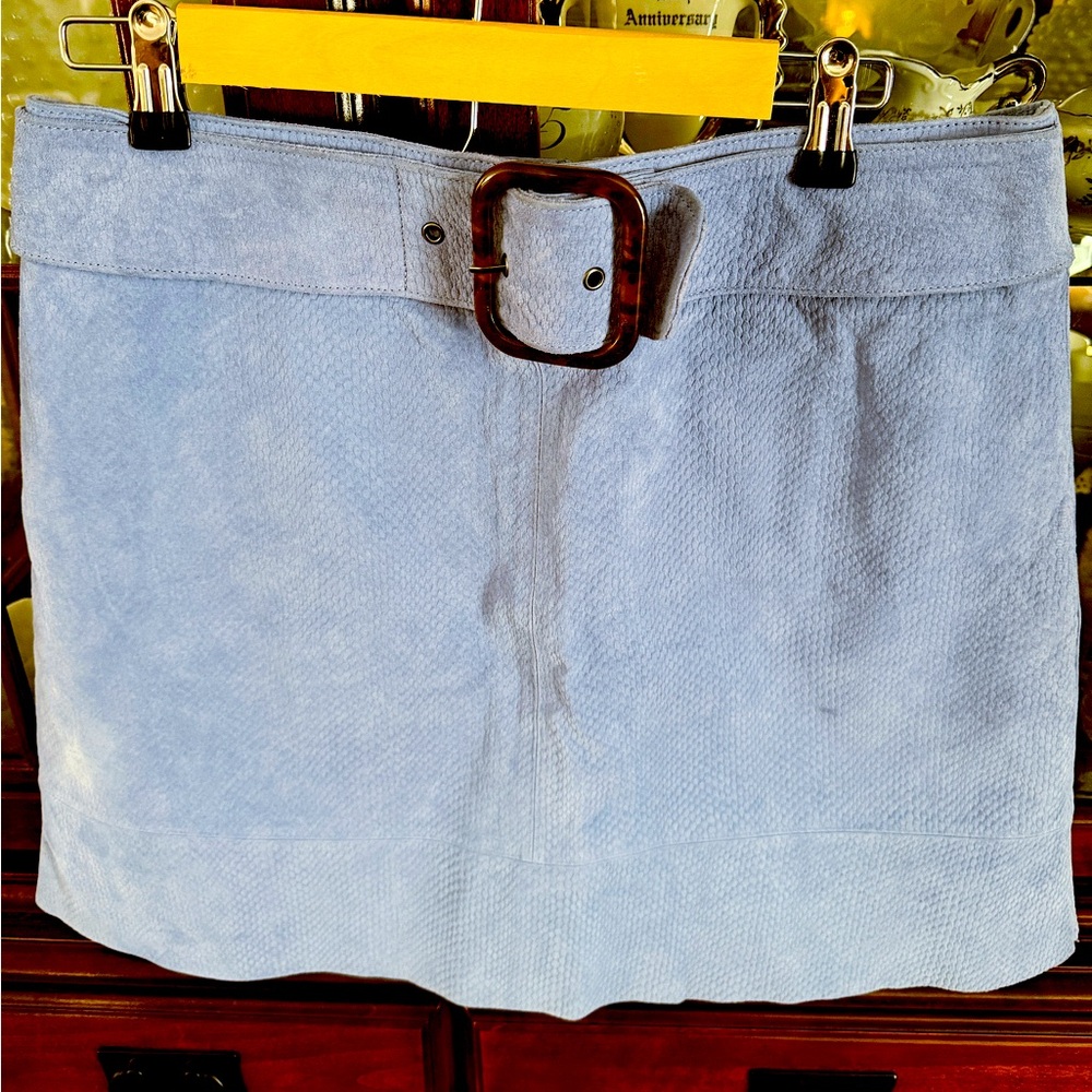 Anthropologie Blue Mini Pencil Skirt for Casual Resort Wear